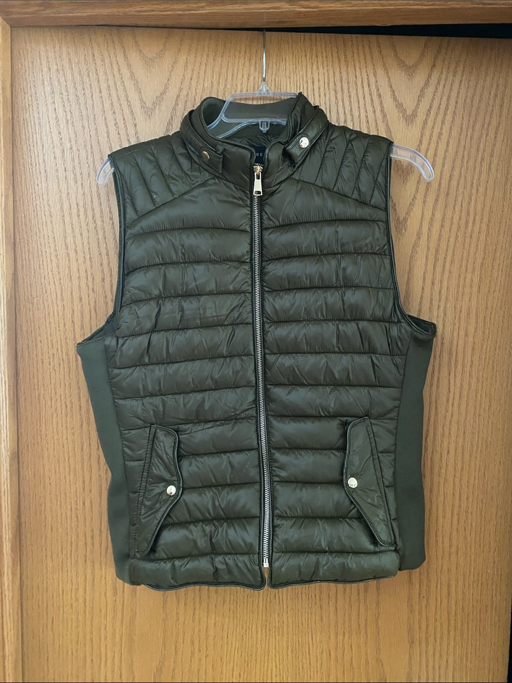 Love Tree Olive Green Quilted Puffer Vest